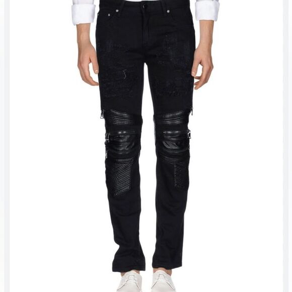 Cult of Individuality 3M Punk Super Skinny Moto Jeans Bones Patches  29 x 32 - Picture 1 of 12